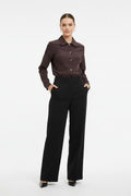 Dark Brown Full Sleeve Women's Premium Shirt
