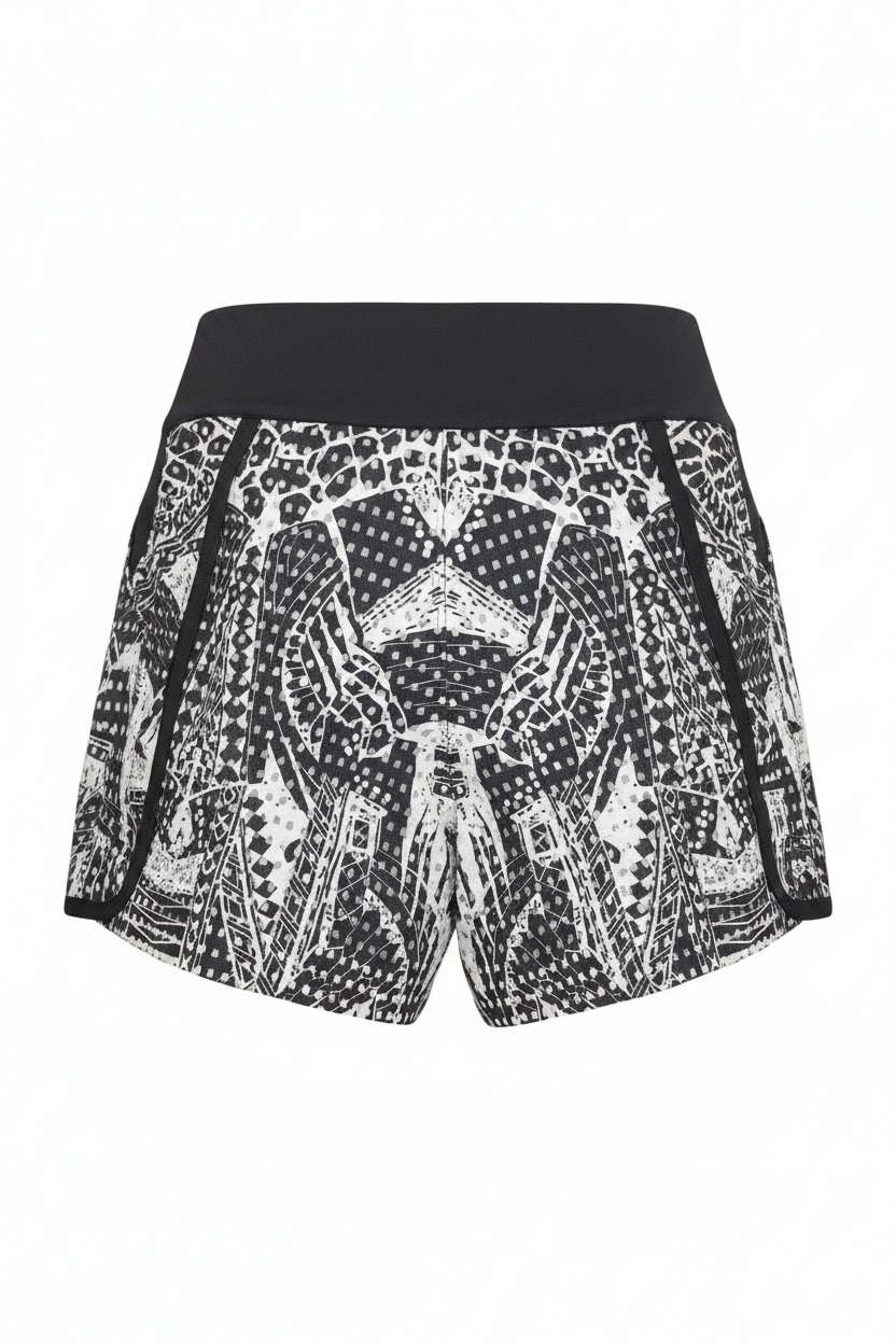 Black & White Abstract Print Shorts