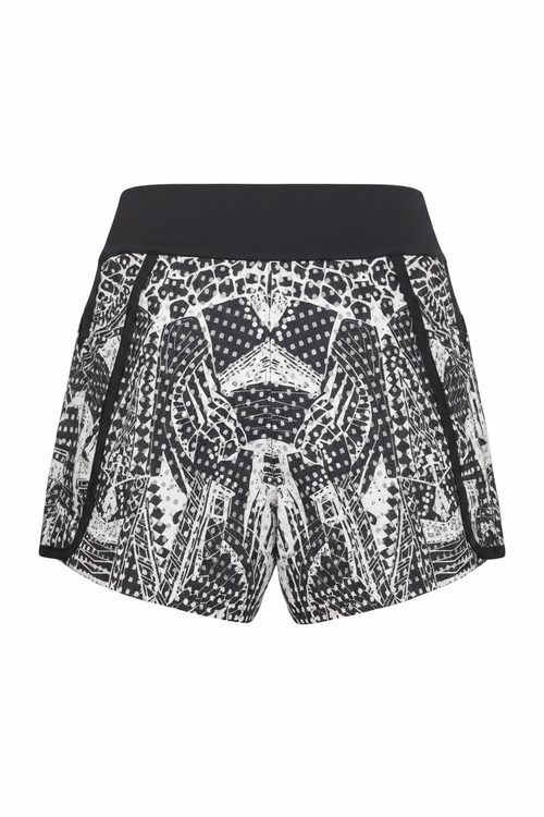 Black & White Abstract Print Shorts