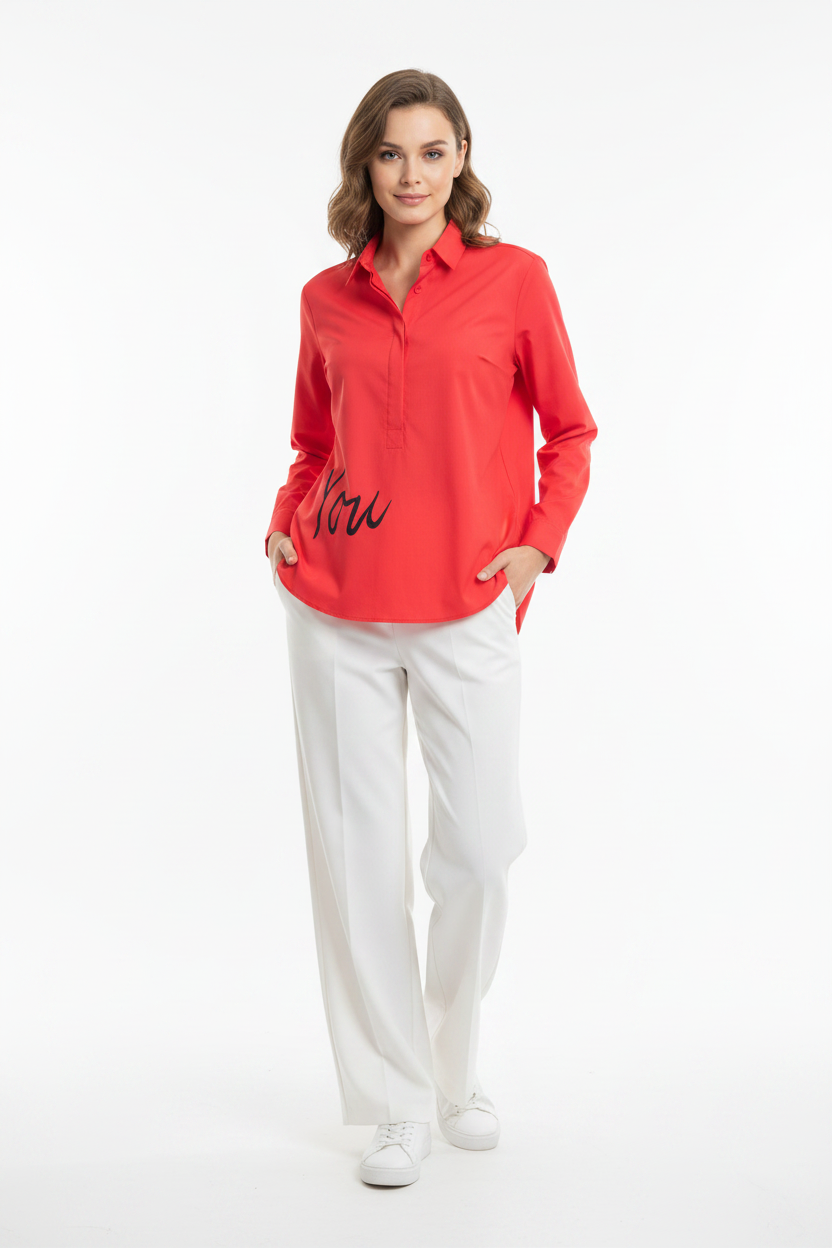 Red "You" Script Women's Shirt