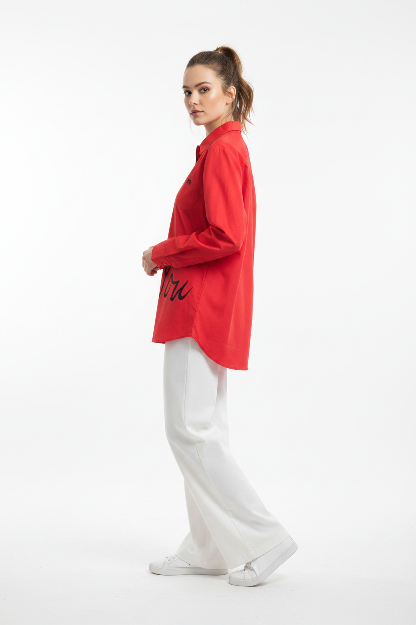 Red "You" Script Women's Shirt
