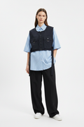 Soulroaring Blue Stripe Tactical Bib Women's Shirt