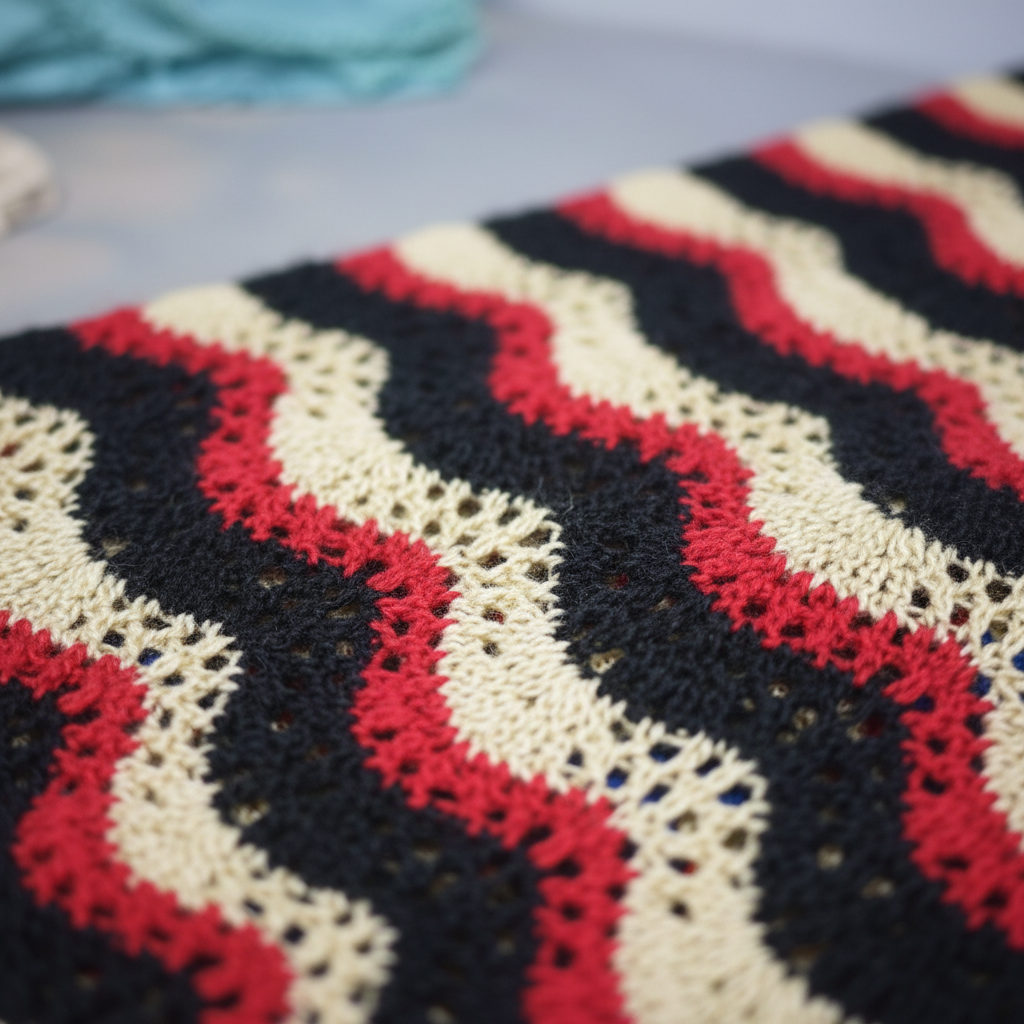 Multicolor Zigzag Wave Knit Sweater XXXL